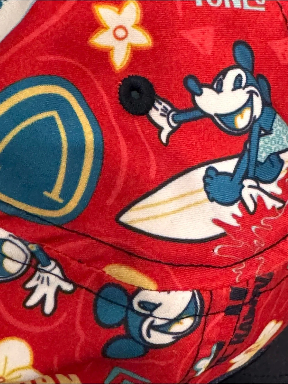 Aulani Disney Resort logo Snapback Hat Mickey & Friends Hawaiian All Over Print